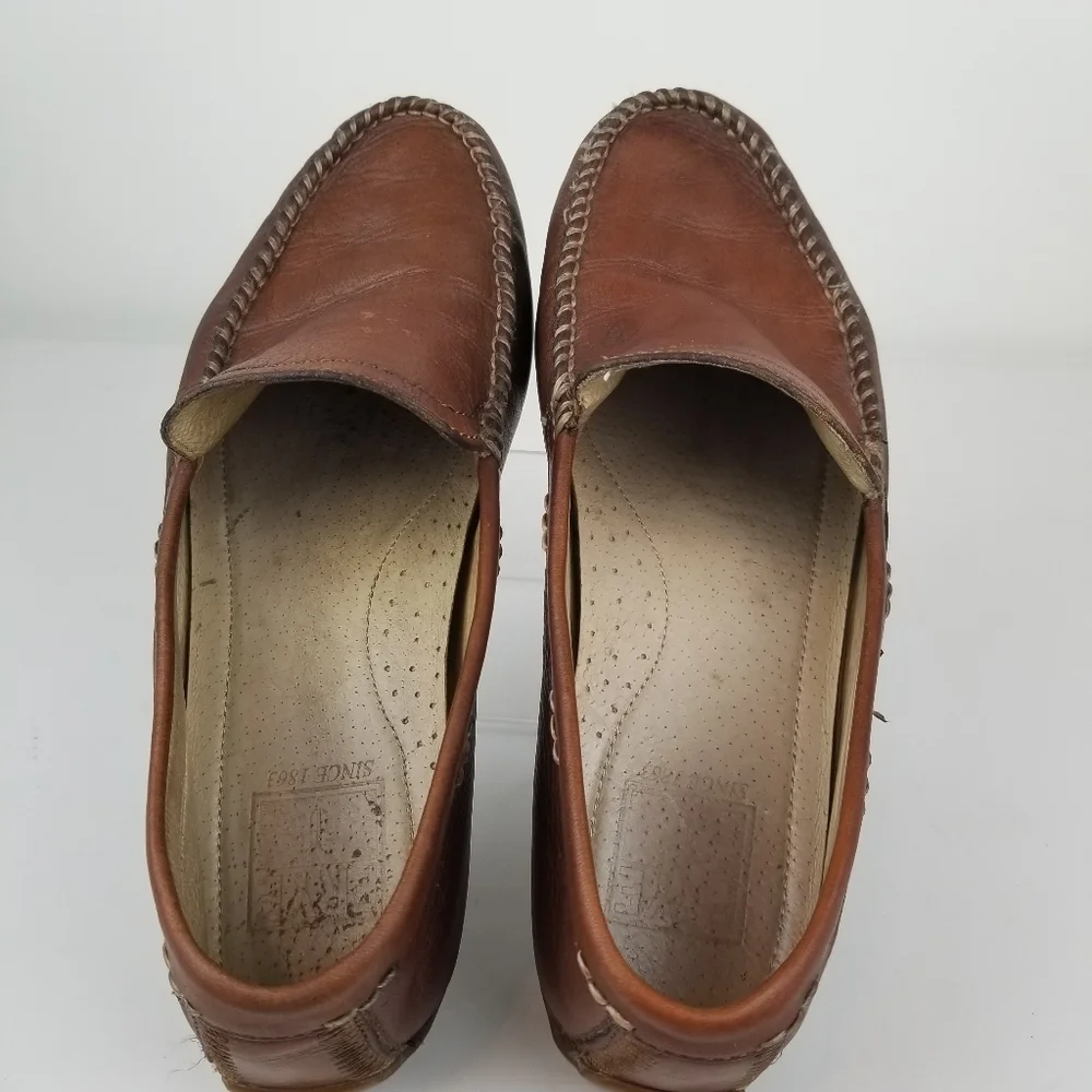 Frye Lewis‎ Venetian Driving Loafers Brown Leather Slip On Shoes Mens 8